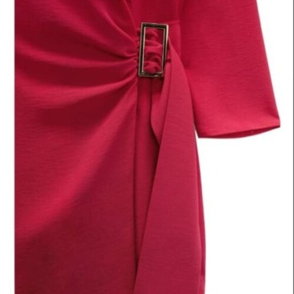NWT ZARA BUCKLEWRAPJUMPSUITBLAZER ROMPER FUCHSIA CLUBCOCKTAILPARTY 0387/055/SZ S - Picture 14 of 14